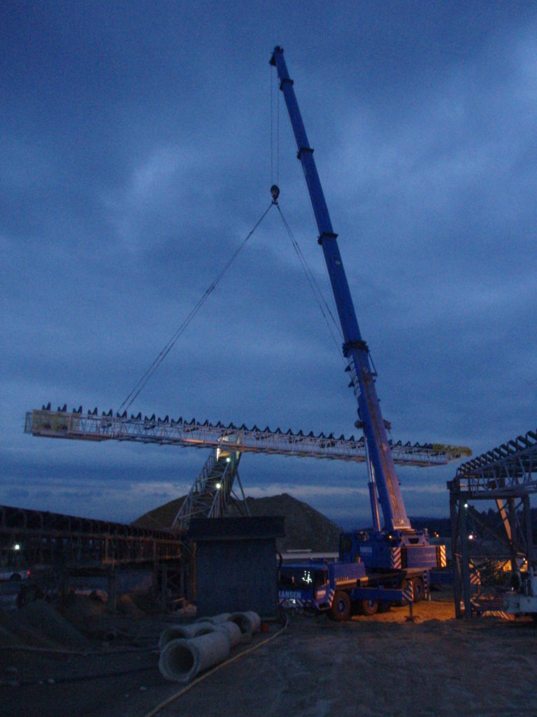 Installing a large truss conveyor section